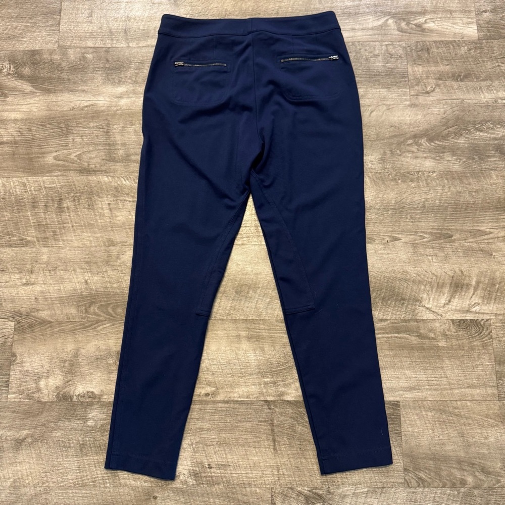 NWOT St John Zip Pocket Slim Ankle Knit Navy Blue Mid Rise Pant Women’s Sz. 6 - Picture 2 of 7